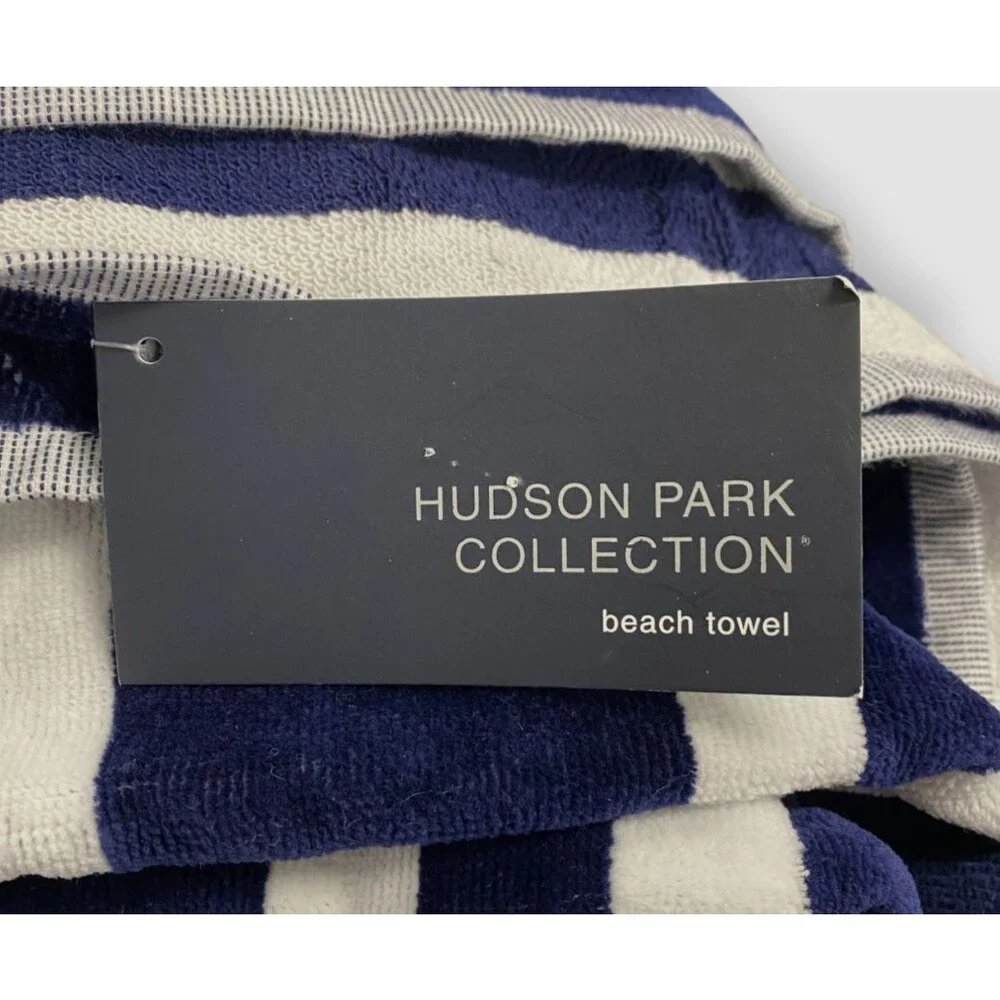 Hudson Park Collection Blue Navy Paralela Beach Towel | Size 40 x 70